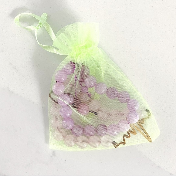 💝FIANL SALE $10 for 2 Lavender Jade Gemstone Bead Adjustable Strap Brace… - Picture 5 of 6